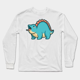 Cute Chubby Stegosaurus Dino Dinosaur Long Sleeve T-Shirt